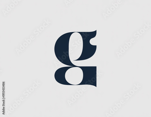 A sophisticated lowercase letter g featuring a modern serif typeface with elegant curved stroke Vector