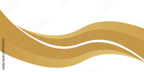 golden wave background. gold wave curve, gold wave corner shape for element, gold line ribbon graphic, striped gold