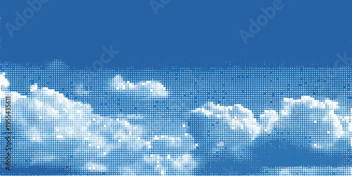 Abstract blue background featuring a dotted cloud formation design