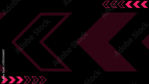 Dynamic abstract geometric background with contrasting dark and vibrant pink chevron patterns, creating a sense of forward movement