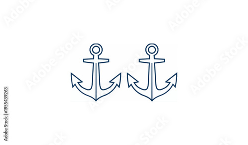 Anchor Vector Icon Nautical Ship Anchor Illustration