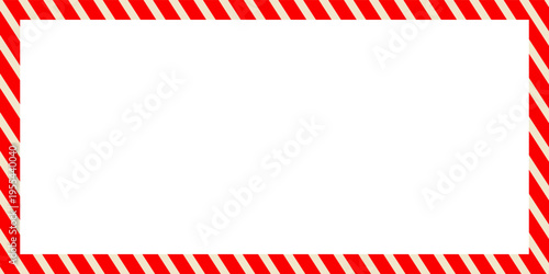 Worn warning sign red and white stripes frame, industrial background