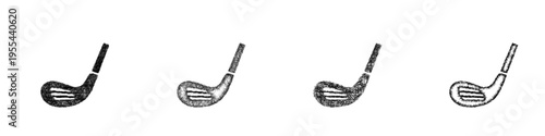 Sketch golf driver icon design set
