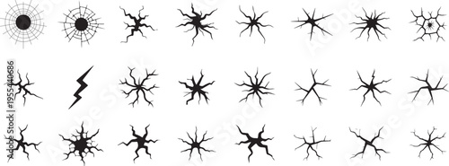 Crack texture vector. ground, wall, concrete fracture effect for earthquake background