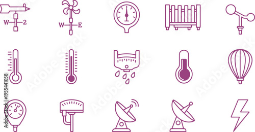 Collection of icons representing various scientific and meteorological instruments