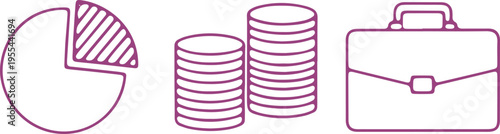 Illustration depicting financial planning and investment concepts with icons.