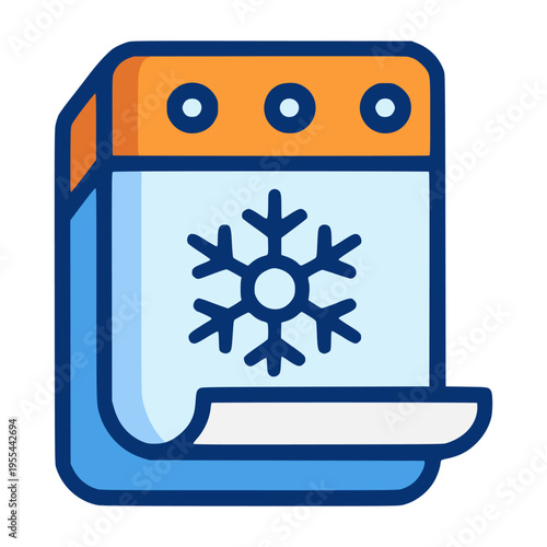 cold winter calendar holiday flat color vector illustration template design