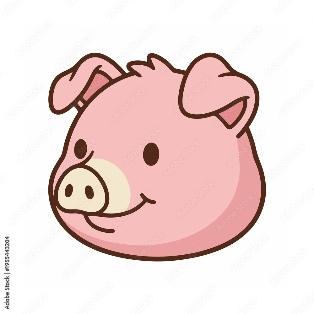 Fototapeta premium Vector image of a Pig, a cute and adorable animal.