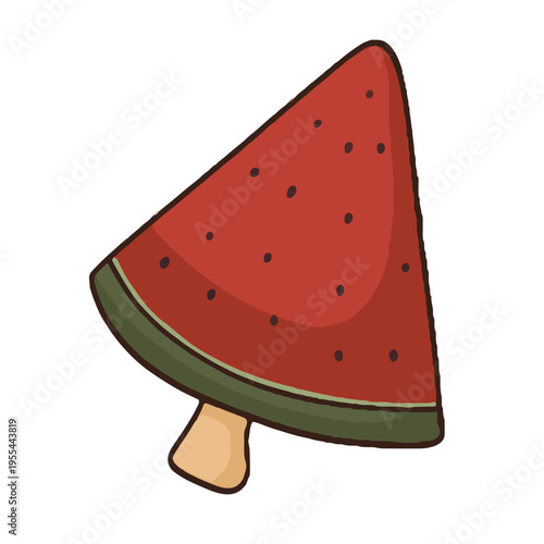 Watermelon Slice Popsicle Ice Cream Summer Illustration