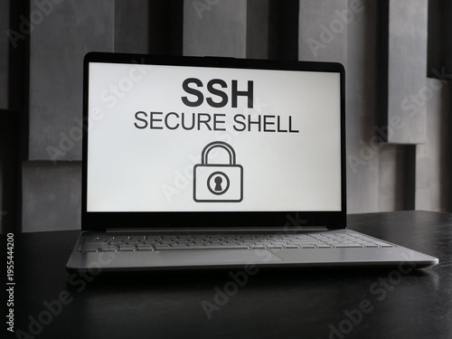 Quadro su tela SSH Secure Shell protocol concept with encrypted remote access, secure server co