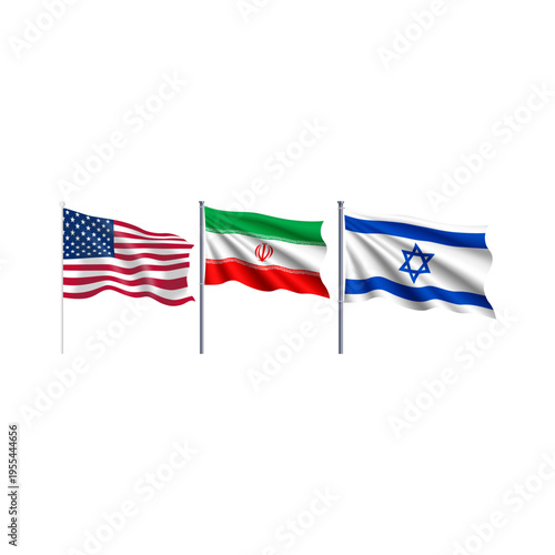Conceptual image of war between Israel and Iran.