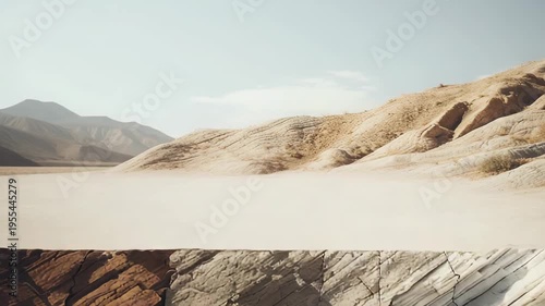 Layered rock formations showcasing geological strata and natural erosion, creating a textured desert landscape under a clear sky, highlighting the rich geology of the arid environment