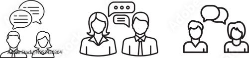 Communication Icons: Symbolic representation of effective dialogue, exchanging ideas, and collaborative discussion. Capturing the essence of teamwork and thought-sharing.