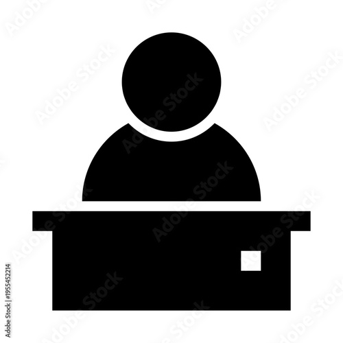 a person standing on a podium, Speaker icon
