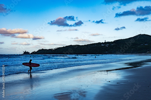 Surfing in Byron Bay, evening