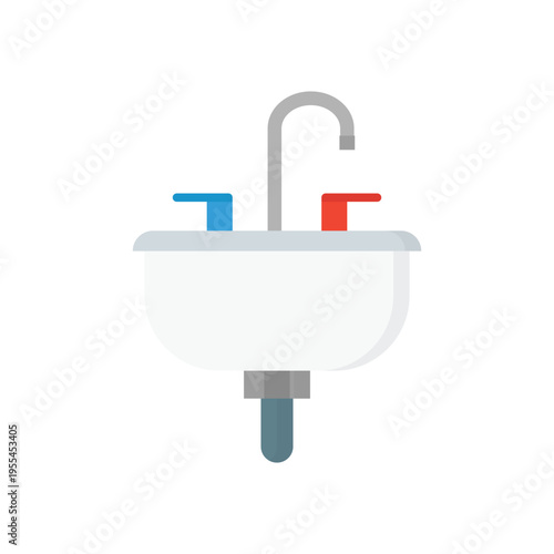 Modern luxury bathroom interior featuring a sleek ceramic sink basin with a chrome faucet tap beside a clean white bathtub and shower for a contemporary home wash room style