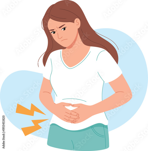 Woman experiencing stomach pain
