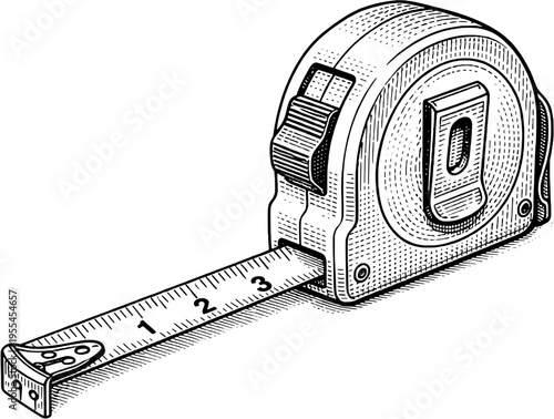  Tape Measure Line Drawing – Minimal Tool Illustration