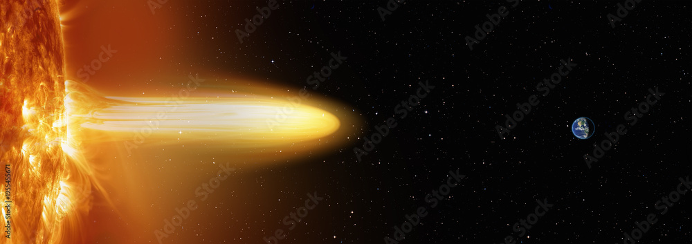 Fototapeta premium Amazing view of a coronal mass ejection during a magnetic storm 