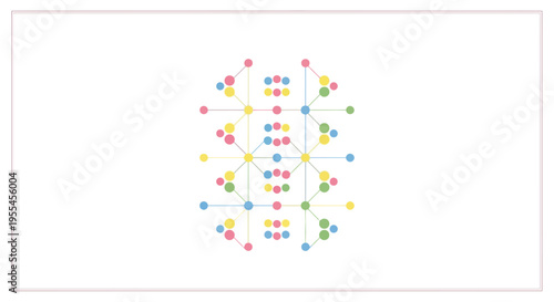 Colorful Network Connections and Dots.