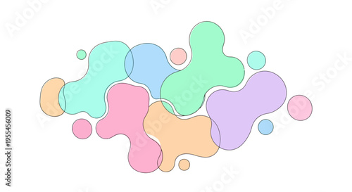 Colorful abstract shapes and blobs.
