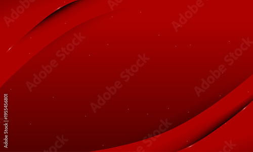 流れるような曲線が美しい赤のウェーブ背景 金の粒子が輝く高級和風デザイン 年賀状やイベントに使える華やかなバックグラウンド素材