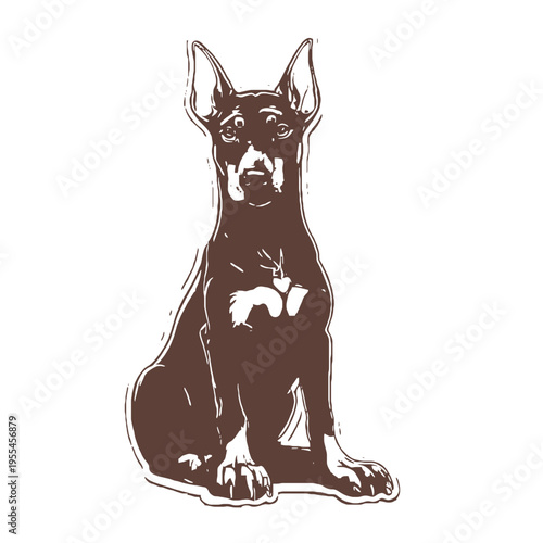 A brown dog sitting on the ground