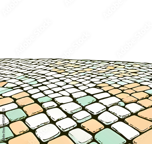 diagonal 3d cobblestone background with white upper area