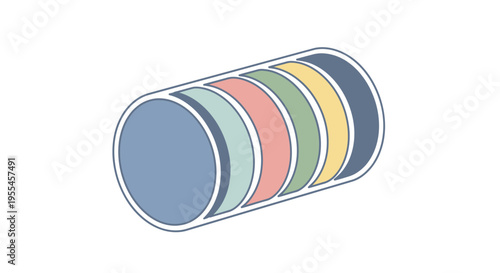 Multicolored Stacked Round Flat Objects.
