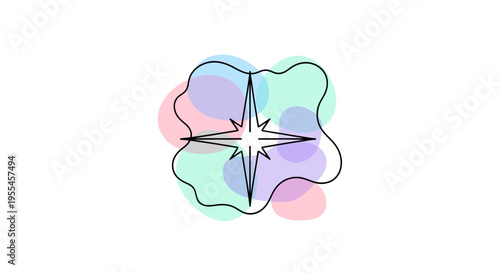 Colorful abstract star shape design.