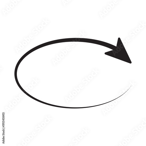 Circle arrow icon. Round reload sign, repeat icon, rotate arrow symbol, Vector illustration web design. flat style, clip art.