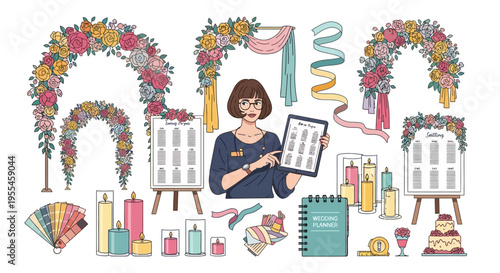 Wedding Planner Demonstrating Event Design Elements.