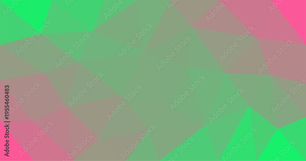 Fototapeta premium Low Polygon background Abstract Green Pink Triangular Texture design
