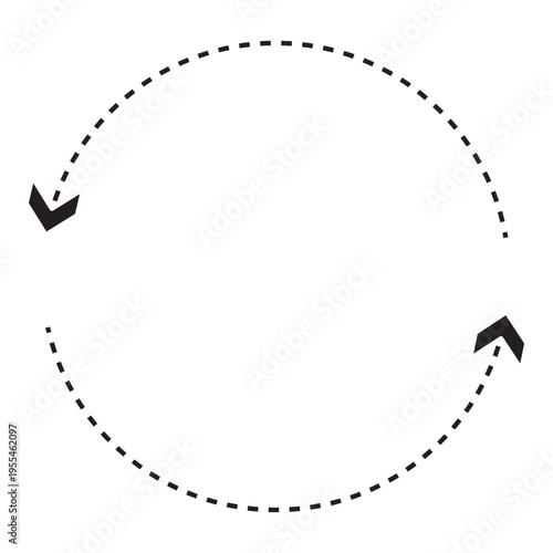 Circle arrows icon set. Round reload sign, repeat icon, rotate arrows symbol, Vector illustration web design. flat style, clip art.