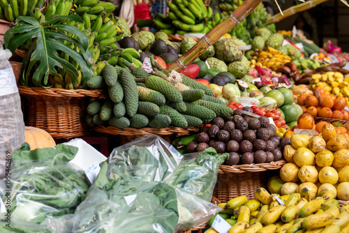 Canvastavla fruit and vegetable stall at the farmers' market   Funchal city in Madeira islan
