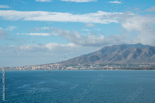 The coast of Malaga from a cruise ship Andalusia Spain