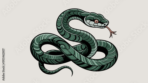 Stylized green reptile with polished stone texture – Suitable for wildlife conservation, artistic prints, or geometric pattern design.