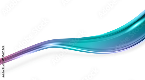 紫からターコイズブルーへ流れる滑らかなグラデーションウェーブのモダン抽象背景デザイン