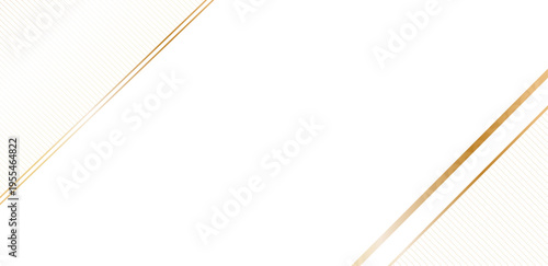 白を基調にしたミニマルな空間にゴールドの斜めラインと繊細なドットが映える上品なビジネス向け抽象背景