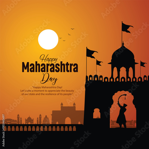 happy Maharashtra Day. abstract vector illustration design.
