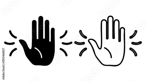 Minimalist Black And White Hand Vector Icon Symbol Of Diversity Inclusion And Equality