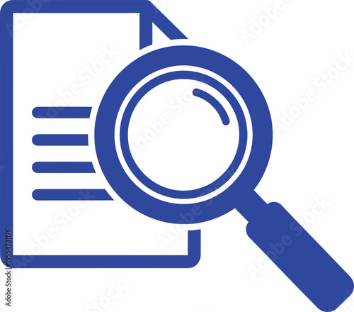 Magnifying glass icon for document search and investigation