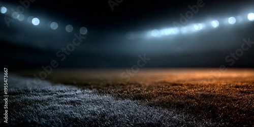 Bright lights cast shadows on the vibrant sports field