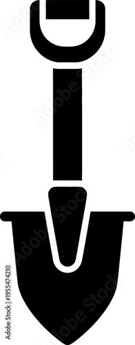 Gardening shovel silhouette, a tool for digging, planting, and outdoor work, hand tool