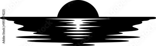 Silhouette of a sunset or sunrise over water with reflection, representing peace, beauty, and new beginnings