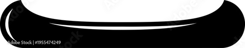 Canoe icon, longboat silhouette, simple watercraft vector for travel
