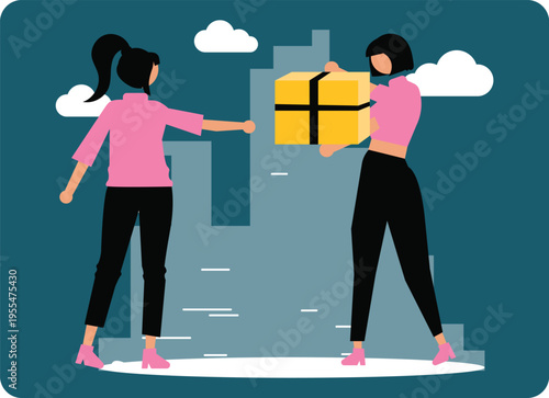 Delivery Service Illustration Set – Courier, Parcel Shipping, Logistics, Last Mile Delivery Flat Vector Characters