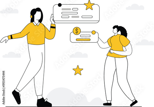 Teamwork Illustration Set – Business Collaboration, Strategy Planning, Startup Growth, Creative Team Flat Vector Characters Yellow Theme