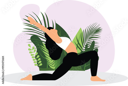 Yoga Illustration Set – Women Practicing Yoga Poses, Fitness, Meditation, Healthy Lifestyle Flat Vector