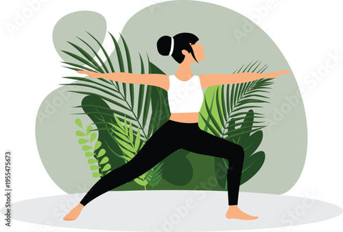 Yoga Illustration Set – Women Practicing Yoga Poses, Fitness, Meditation, Healthy Lifestyle Flat Vector